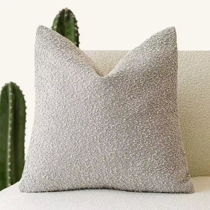 Soft Tufted Tassel Pillow Cover - Light Grey