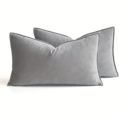 Plush Velvet Throw Pillow Cover - Light Grey