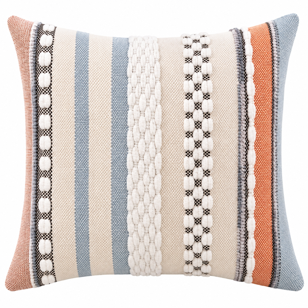 Textured Boho Chenille Cushion Cover – Pink