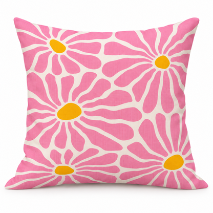 Pink Floral Cushion Cover – Blossom Meadow
