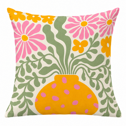Pink Floral Cushion Cover – Daisy Whisper
