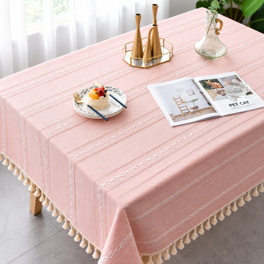 Cotton Linen Tablecloth – Elegant Solid