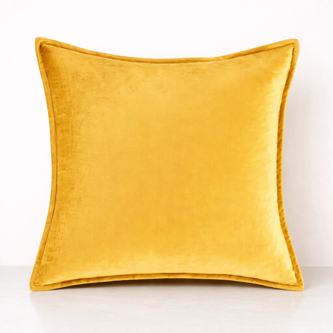 Luxe Velvet Cushion Cover- Yellow