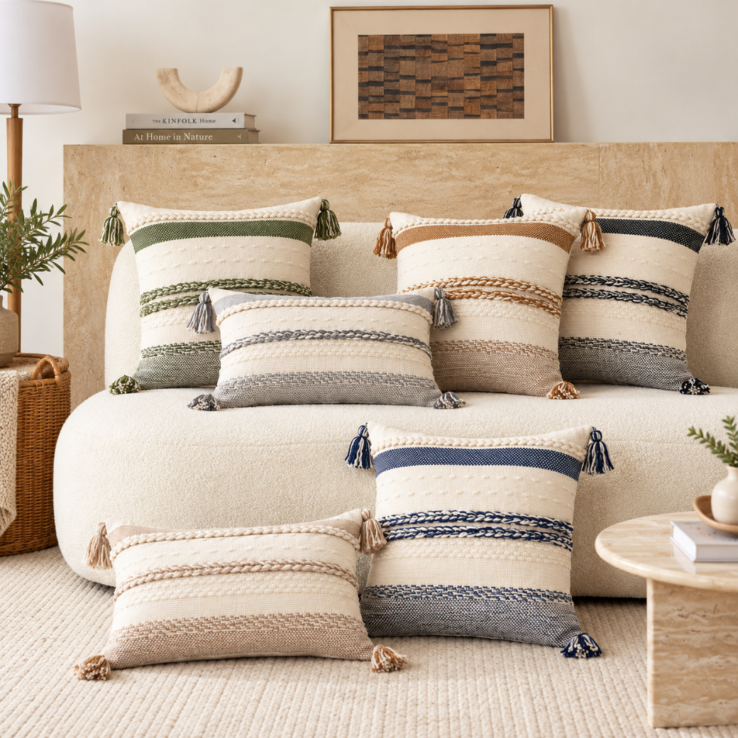 Artistic Boho Cushion Cover – Blue