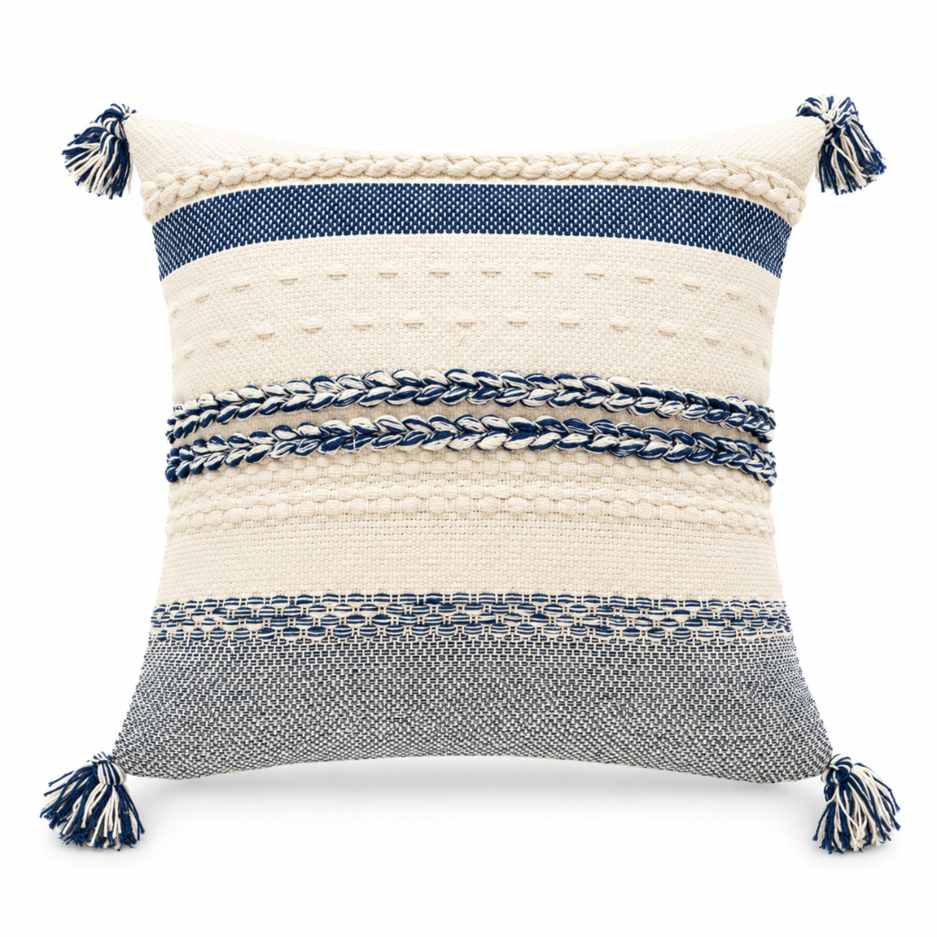 Artistic Boho Cushion Cover – Blue