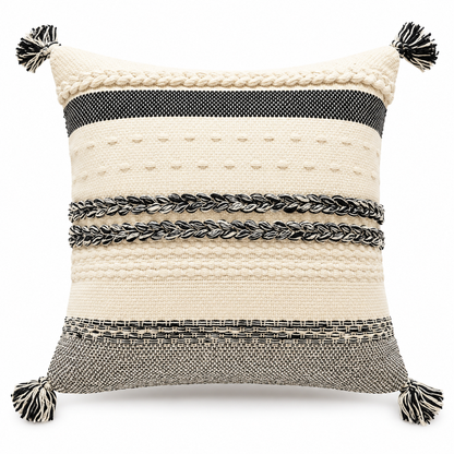 Artistic Boho Cushion Cover – Black