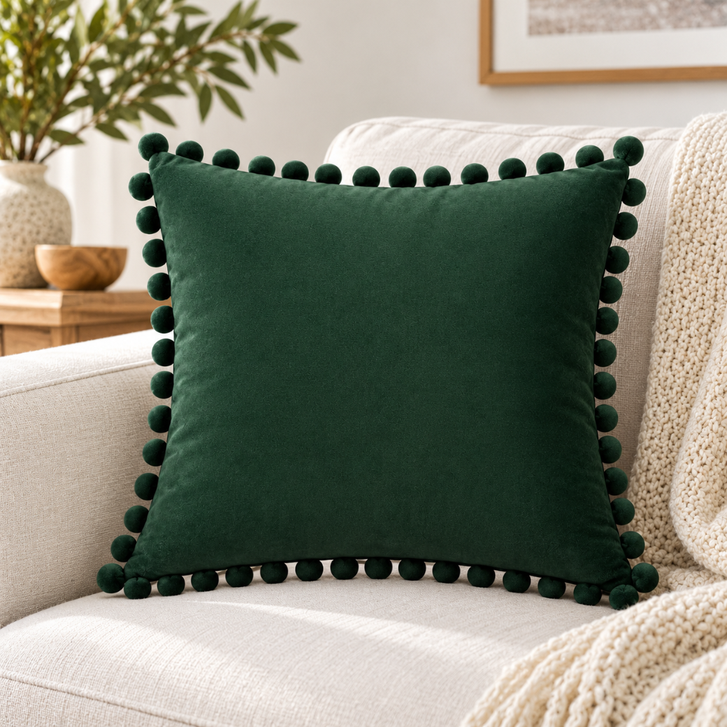Velvet Decorative Sofa Cushion Cover – Green