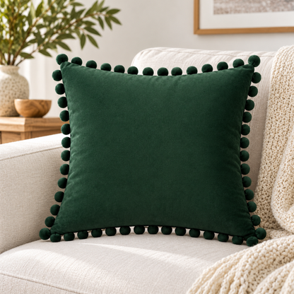 Velvet Decorative Sofa Cushion Cover – Green