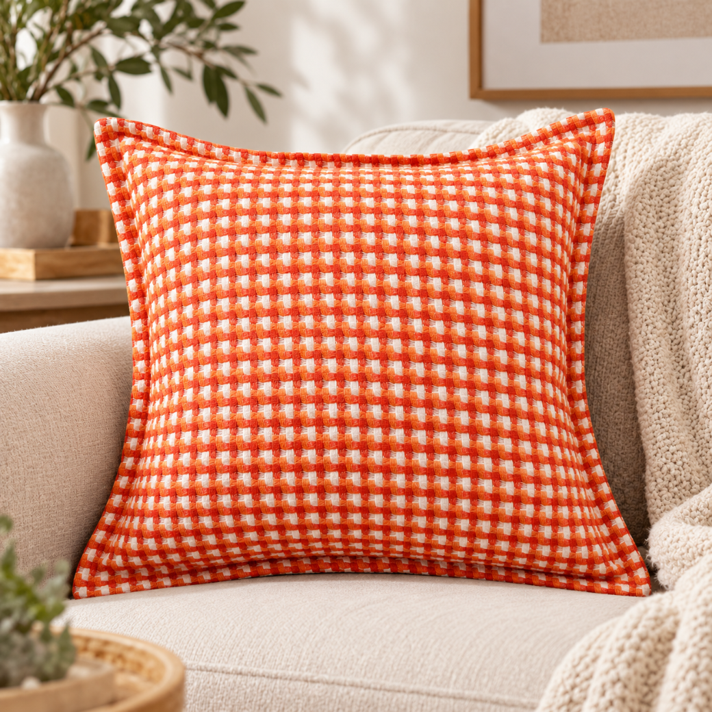 Orange Geometric Pillow Cover Set
