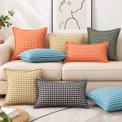 Orange Geometric Pillow Cover Set