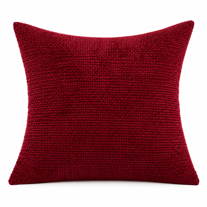 Textured Chenille Christmas Cushion Cover – Burgundy