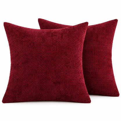 Textured Chenille Christmas Cushion Cover – Burgundy