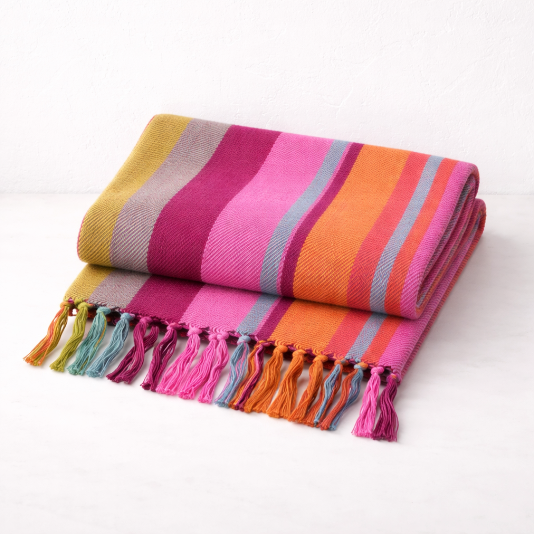 Sunset Stripe Cotton Cushion Cover