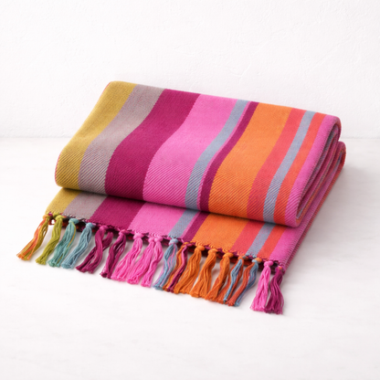 Sunset Stripe Cotton Cushion Cover