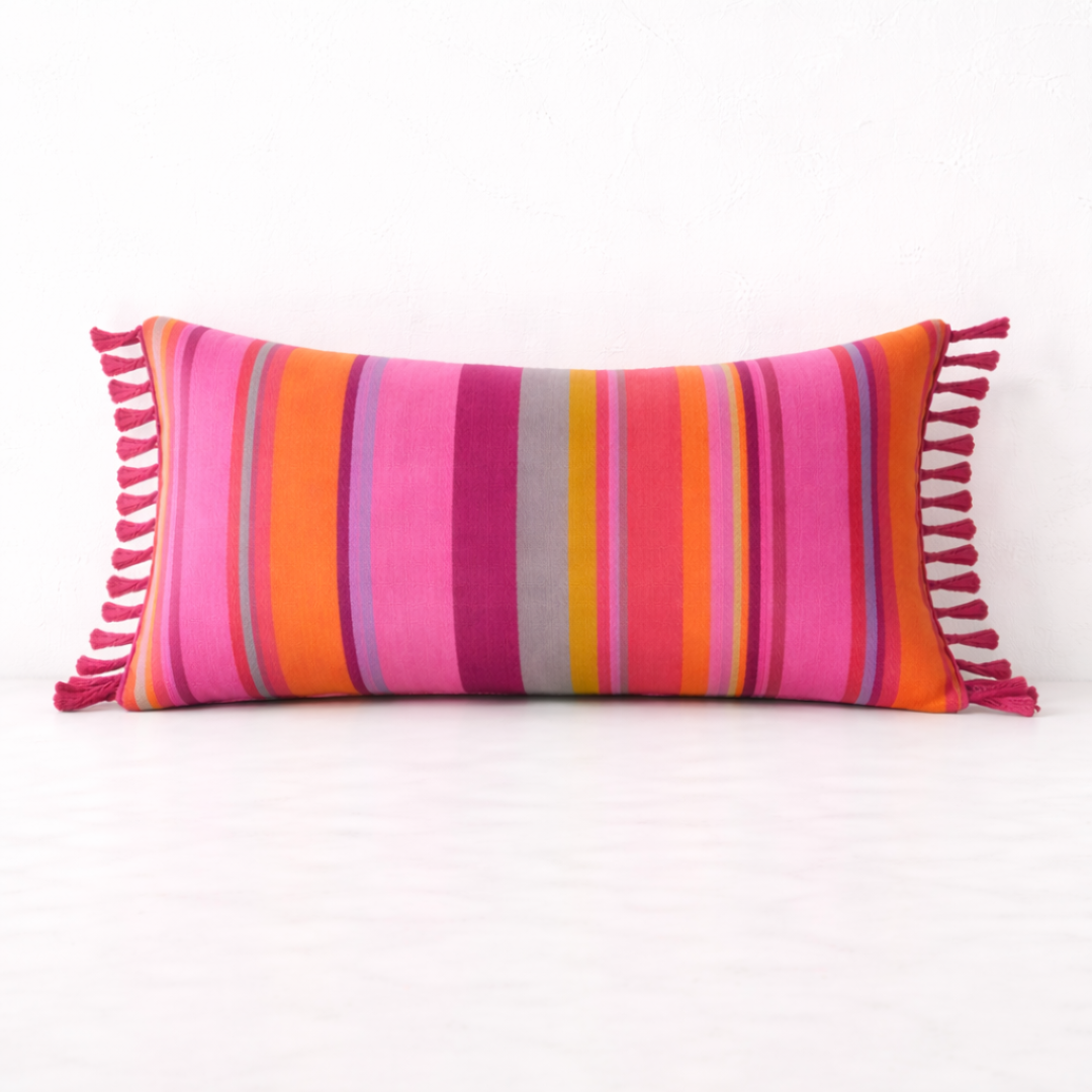 Sunset Stripe Cotton Cushion Cover