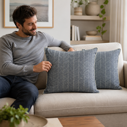 Modern Herringbone Throw Pillow Cover Set