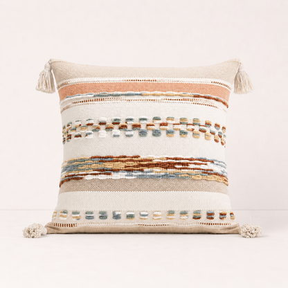 Artistic Boho Throw Pillow Cover - Pink