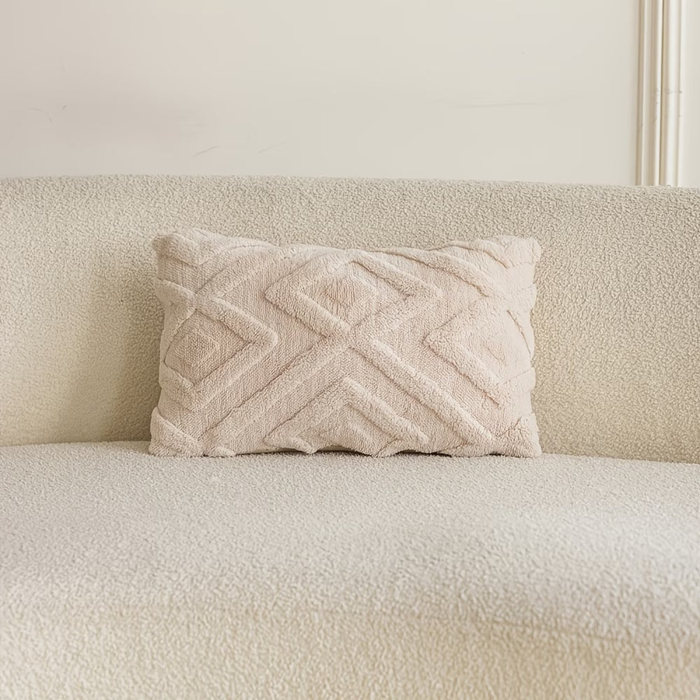 Boho Abstract Throw Pillow Cover- Ivory