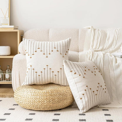 Chic Farmhouse Pillow Cover Modern Cushion -  Brown