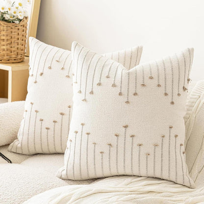 Chic Farmhouse Pillow Cover Modern Cushion - Khaki