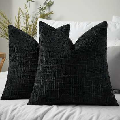 Thick Textured Slubby Couch Pillow Covers - Charcoal