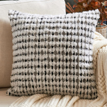 Boho Chenille Tufted Pillow Cover - Black