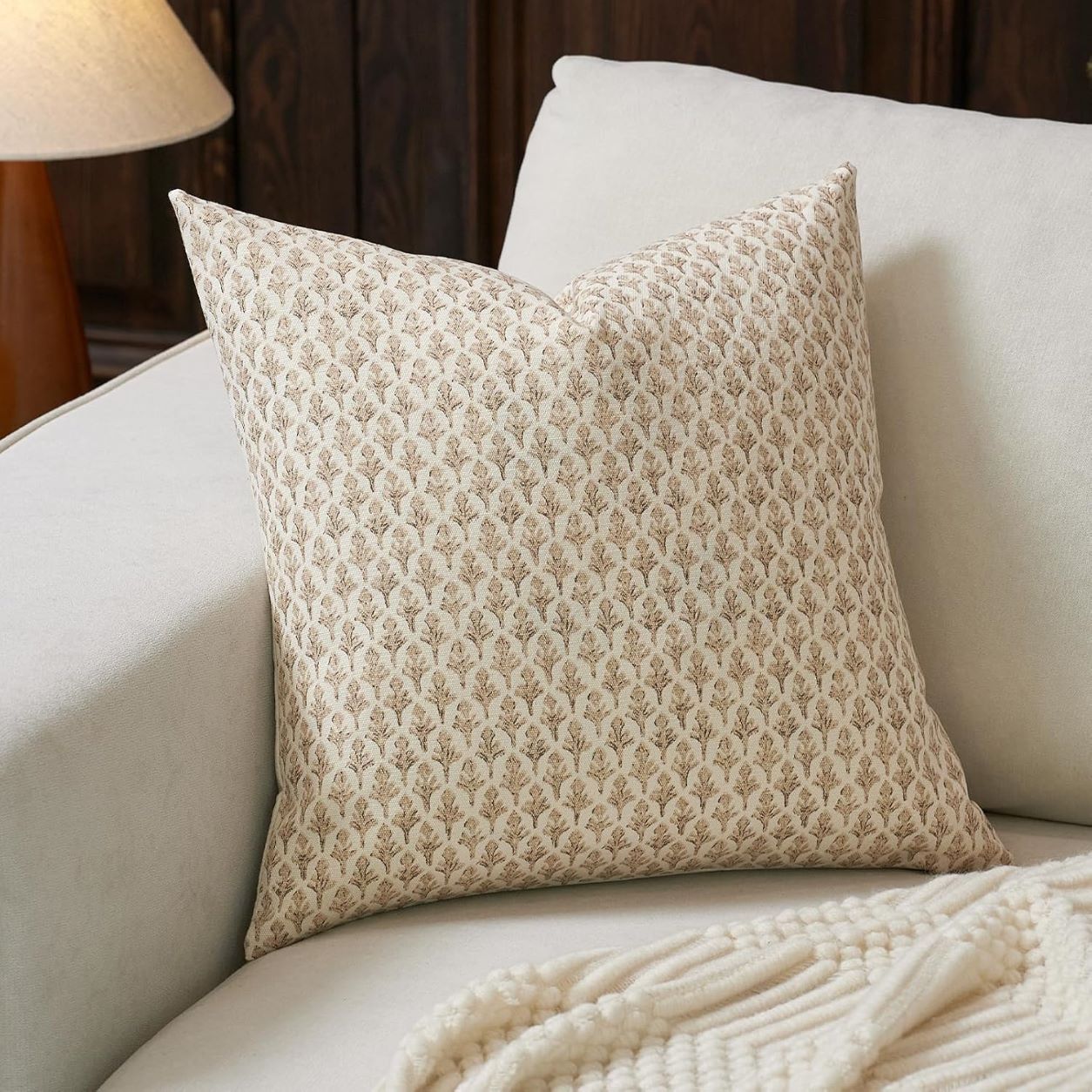 Farmhouse Style Accent Throw Pillow Cover - Brown
