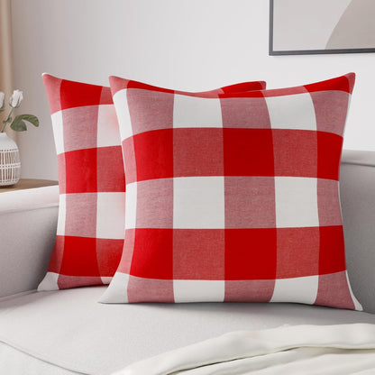 Striped Throw Pillow Cover Cases -Red