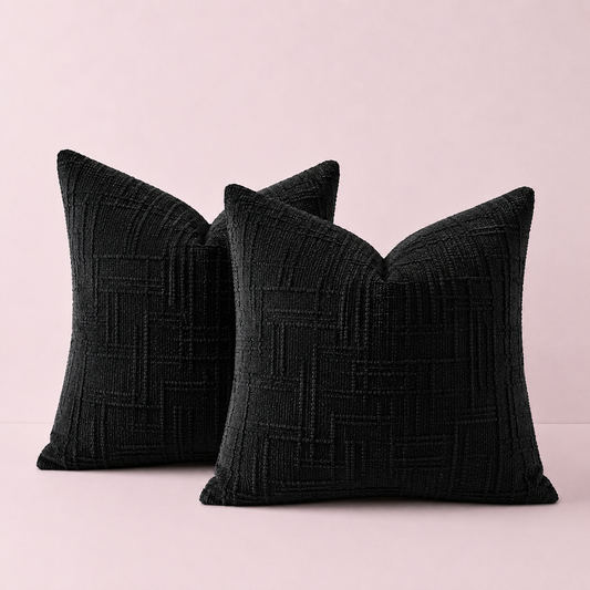 Thick Textured Slubby Couch Pillow Covers - Charcoal