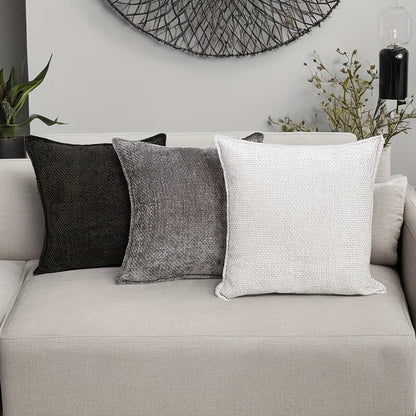Luxury Chenille Throw Pillow Covers- Grey
