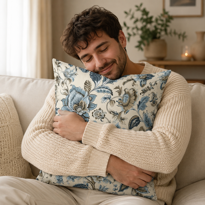 Vintage Floral Farmhouse Throw Pillow Cover