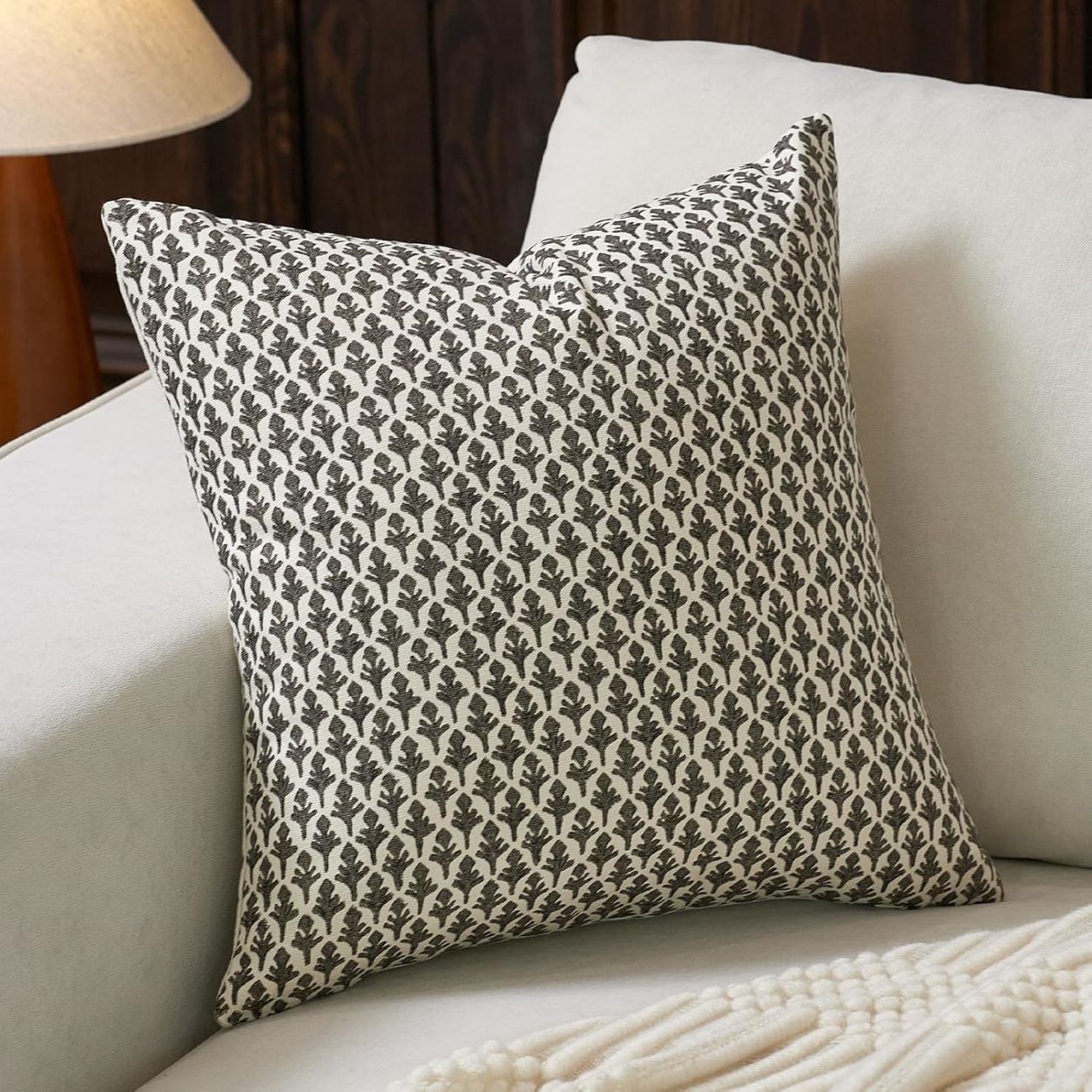 Farmhouse Style Accent Throw Pillow Cover - Black
