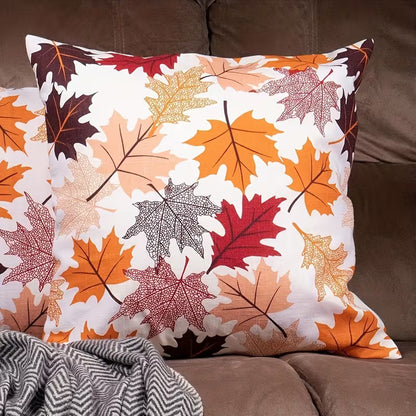 Autumn Maple Glow Throw Pillow Cover