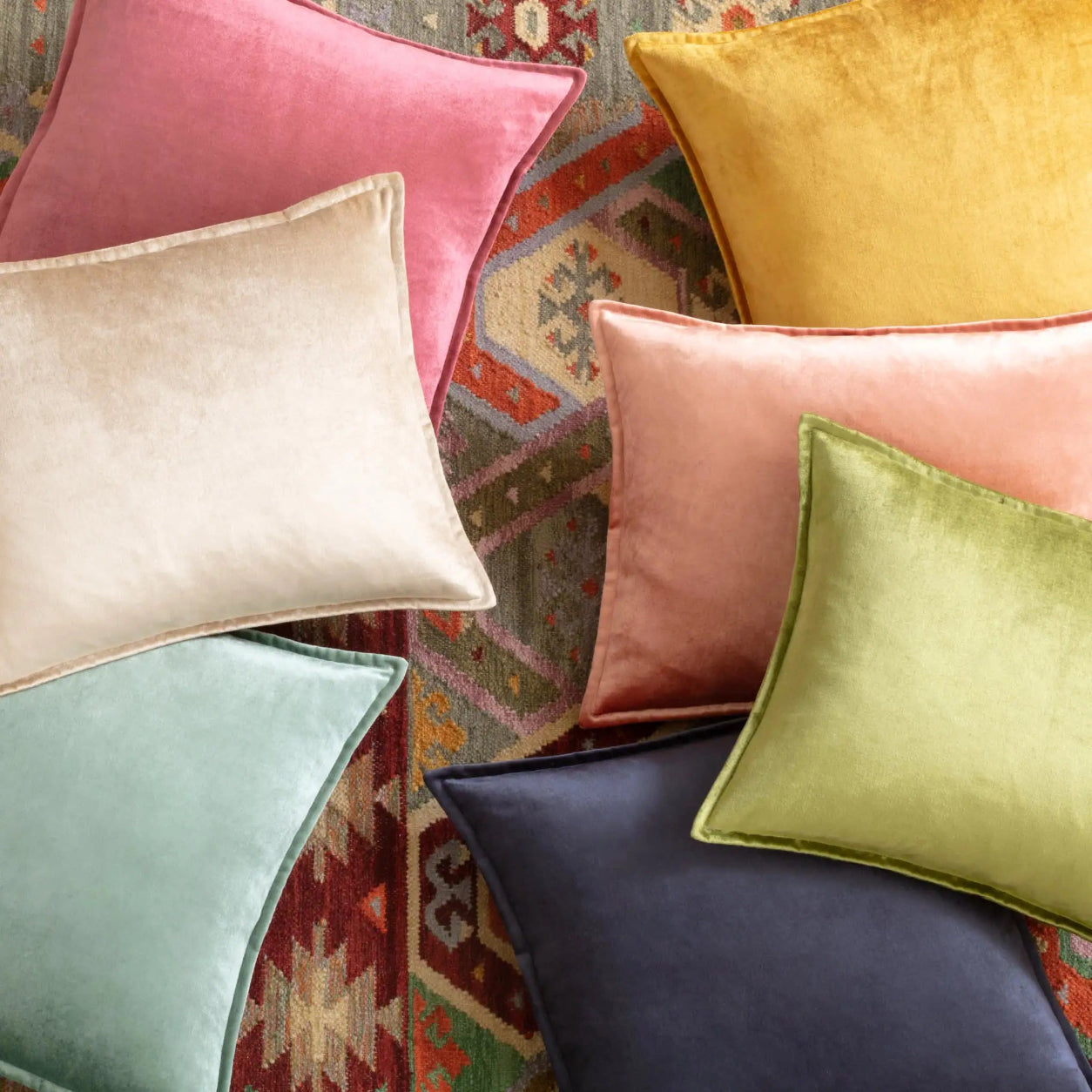 Velvet Decorative Pillow Cover- Blue