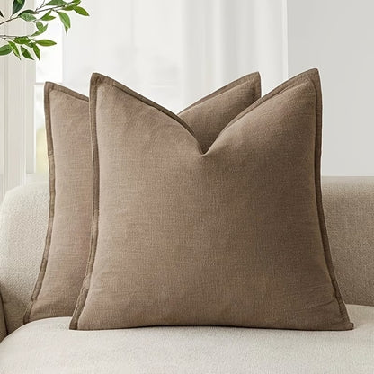 Linen Accent Cushion Cover- Brown