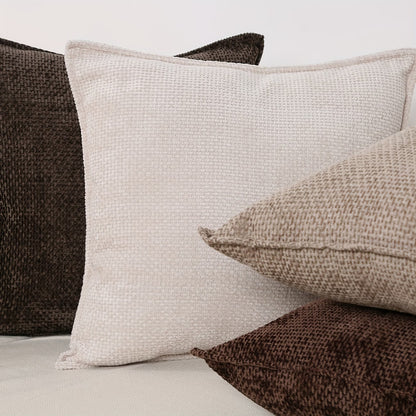Luxury Chenille Throw Pillow Covers- Brown