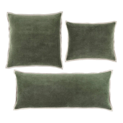 Velvet/Linen Decorative Pillow Cover- Olive Green