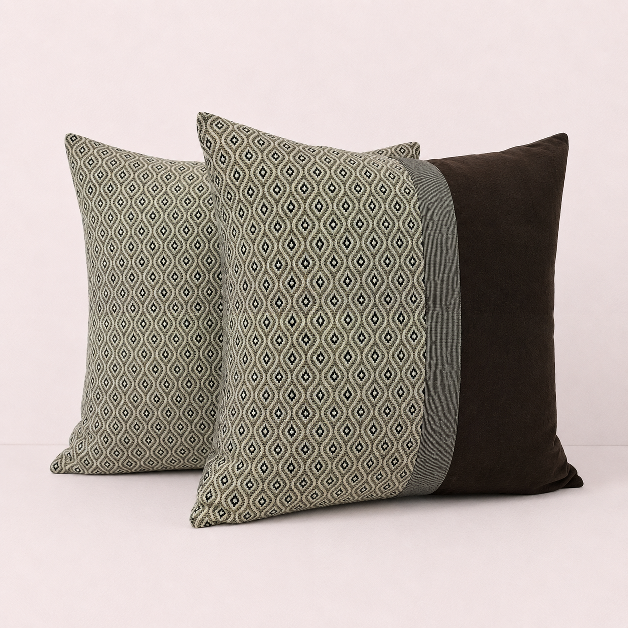 Modern Geometric Throw Pillow Cover - Brown