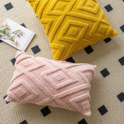 Boho Abstract Throw Pillow Cover- Yellow