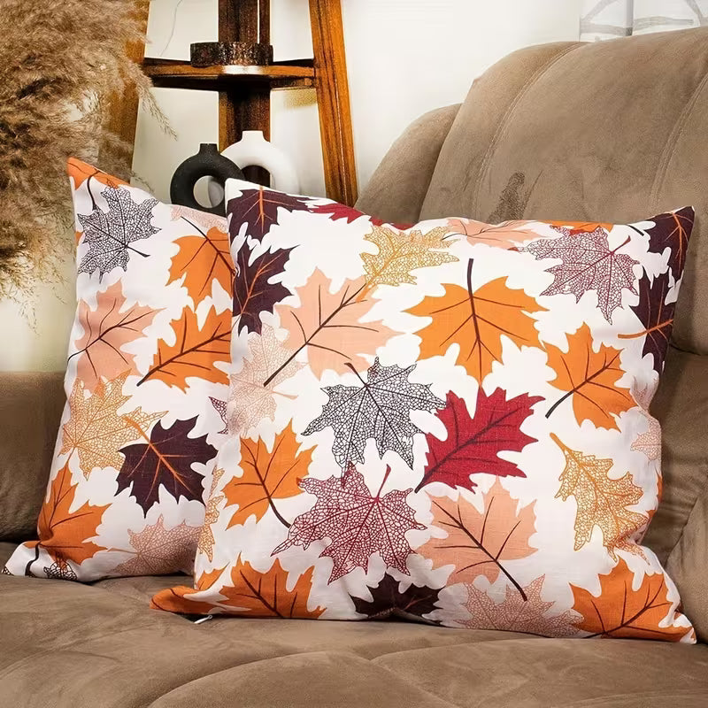 Autumn Maple Glow Throw Pillow Cover