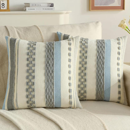 Textured Boho Chenille Pillow Cover- Grey