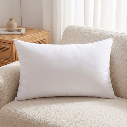 Premium Lumbar Cushion Insert – Brushed Fabric – on a sofa
