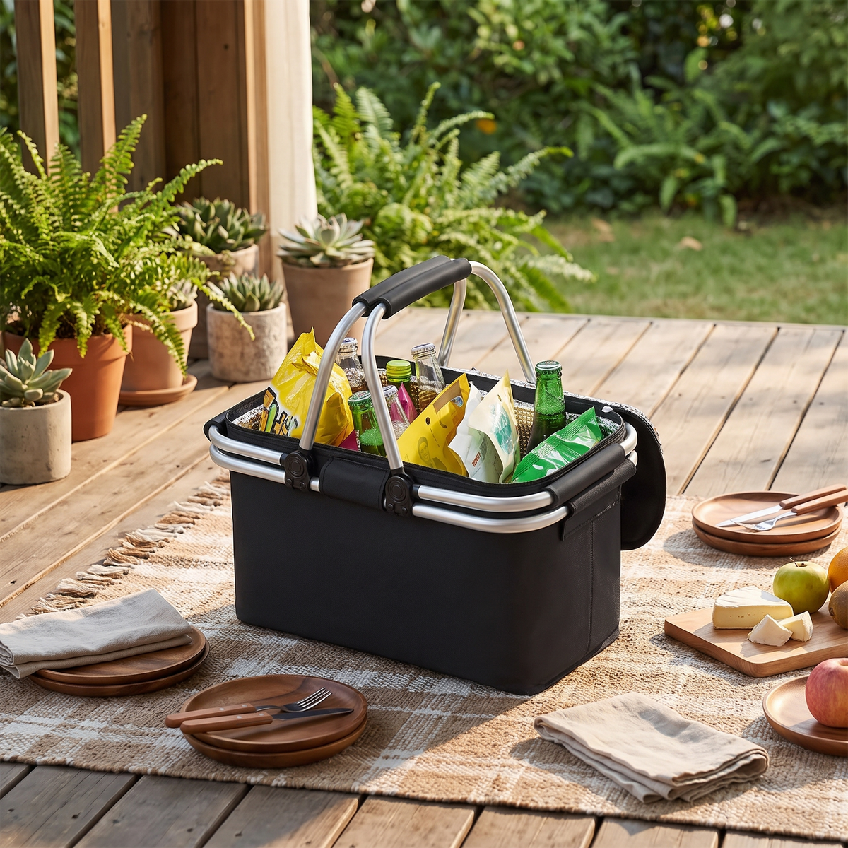 Collapsible Leakproof Picnic Basket – picnic setting
