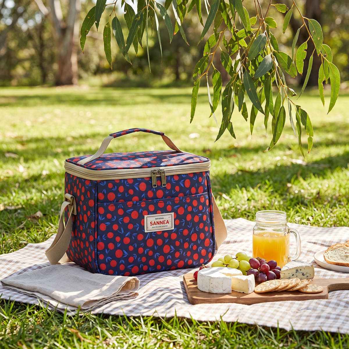 Retro Floral Insulated Picnic Lunch Bag – picnic setting