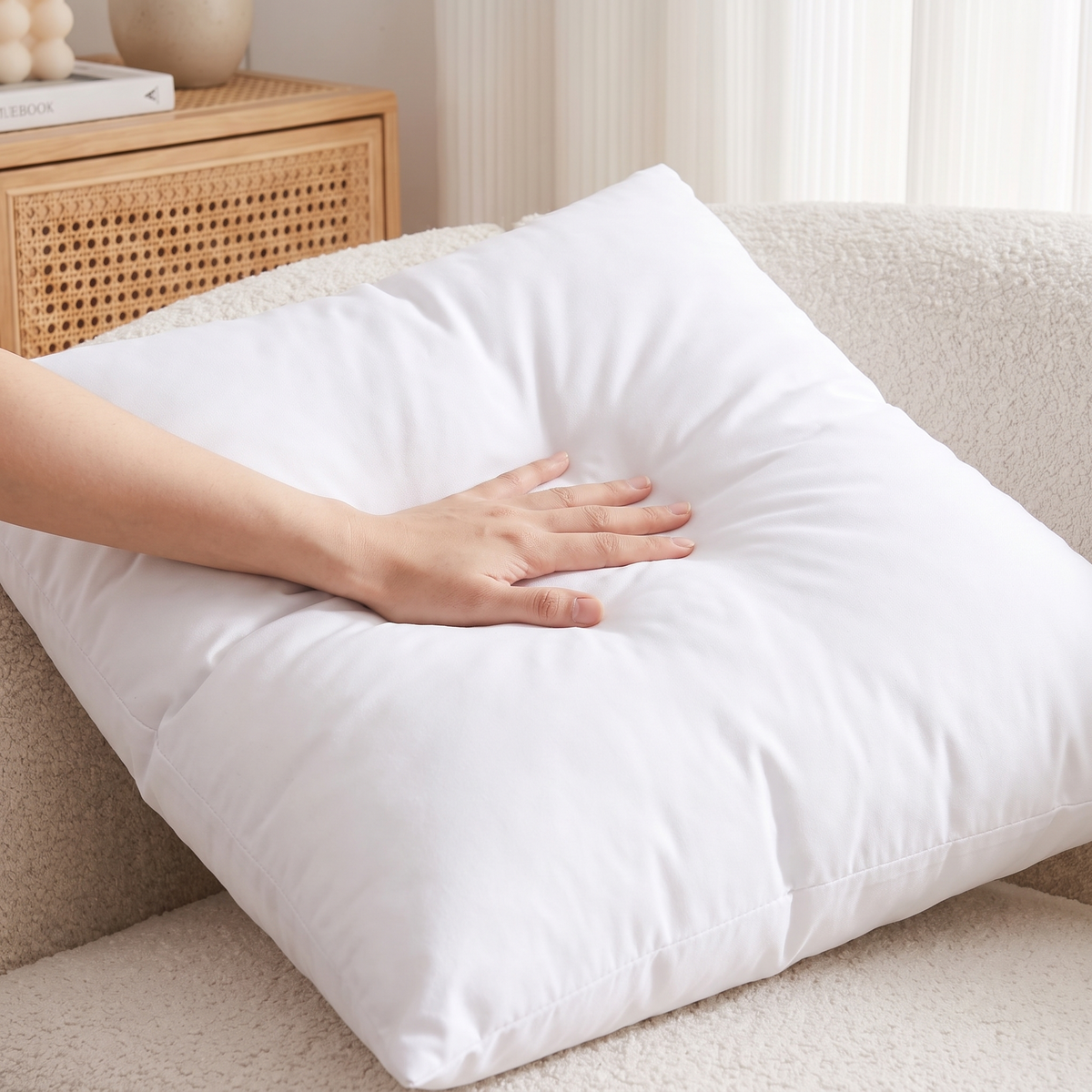 Everyday Square Cushion Insert – Soft Fill – showing plush fill