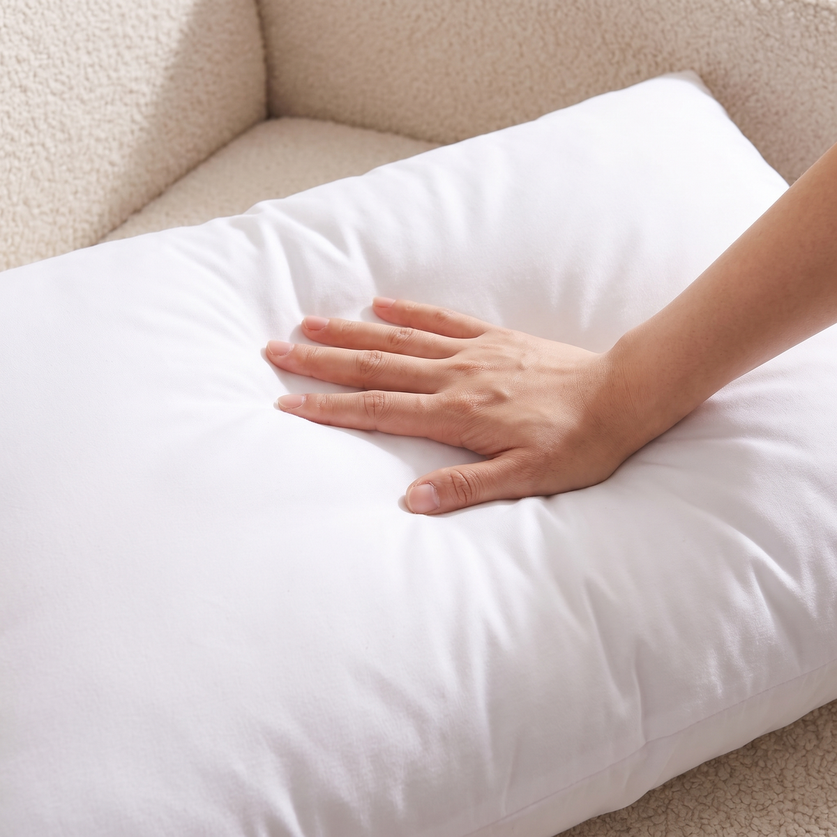 Premium Lumbar Cushion Insert – Brushed Fabric – showing plush fill