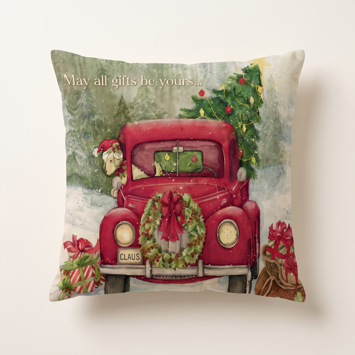 Christmas Cardinal Cushion Cover – front view