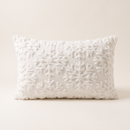 Snowflake Christmas Cushion Cover – Classic Knit Look – front view