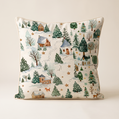 Winter Wonderland Christmas Cushion Cover – front view