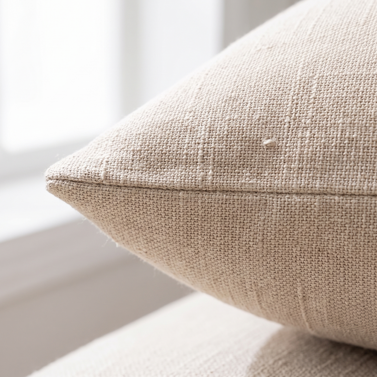 Soft Textured Cushion Cover – Light Beige – fabric close-up